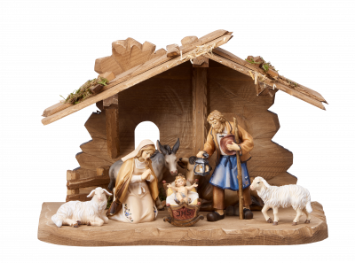 Presepe Heimatland Set 9 pezzi-Capanna Tirolo per S.Famiglia